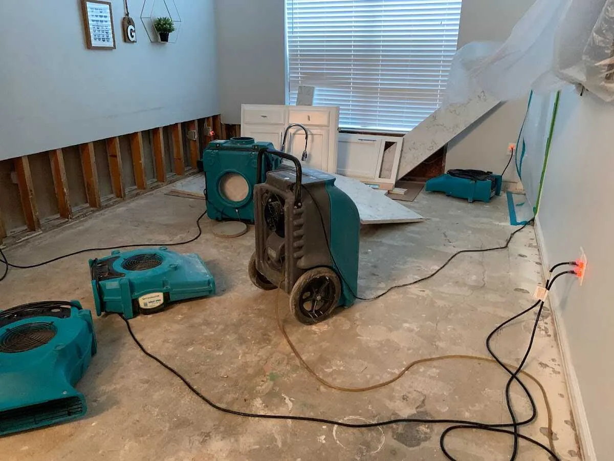 Dehumidifier in flood-cut room for Water Extraction & Removal in Huntington